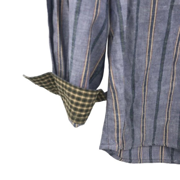 David Brooks Woman Button Down Shirt Size 8 Blue Stripes - Picture 2 of 4